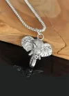 Fil Tasarım Silver Renk Zincirli Erkek Kolye