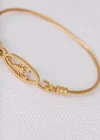 Gold Çelik Akrepli Erkek Kelepçe Bileklik