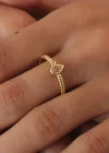 Gold Renk Damla Figür Zirkon Taşlı Kadın Yüzük