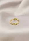 Gold Renk Metal Şeffaf Taşlı Kadın Yüzük