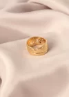 Gold Renk Metal Taşlı Model Ayarlanabilir Kadın Yüzük
