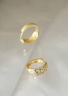 Gold Renk Metal Zirkon Taşlı Minimal Halka Küpe