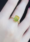 Gold Renk Renkli Zirkon Taşlı Pirinç Kadın Yüzük