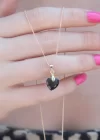Gold Renk Siyah Kristal Taşlı Kadın Kolye