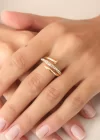 Gold Renk Taşlı Çivi Ayarlanabilir Kadın Yüzük