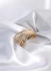 Gold Renk Zirkon Taşlı Baget Kadın Yüzük
