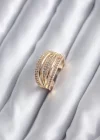 Gold Renk Zirkon Taşlı Kadın Yüzük