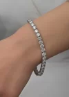 Gümüş 2.5 mm Beyaz Taşlı Su Yolu Kadın Bileklik