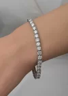 Gümüş 2.5 mm Beyaz Taşlı Su Yolu Kadın Bileklik