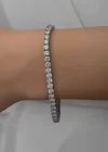 Gümüş 2.5 mm Beyaz Taşlı Su Yolu Kadın Bileklik