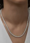 Gümüş 3 mm Beyaz Taşlı Su Yolu Kadın Kolye