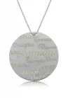 Gümüş Annem Yazılı Plakalı Bayan Kolye