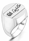 Gümüş Arapça Hasbiyallah Yazılı Erkek Yüzük
