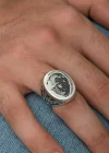 Gümüş Atatürk Silüeti Erkek Yüzük