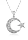 Gümüş Ay Yıldız Bayan Kolye