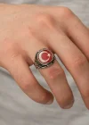 Gümüş Ay Yıldız Erkek Yüzük