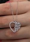 Gümüş Baget Taşlı Kalp Kadın Kolye