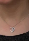 Gümüş Baget Taşlı Kalp Kadın Kolye