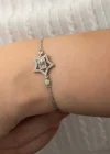Gümüş Baget Taşlı Yıldız Kadın Bileklik