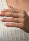 Gümüş Baget Taşlı Yıldız Kadın Bileklik
