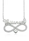 Gümüş Bitanem Yazılı Sonsuzluk Bayan Kolye