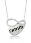 Gümüş Canım Yazılı Sonsuzluk Bayan Kolye