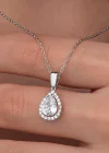 Gümüş Damla Beyaz Zirkon Taşlı Kadın Kolye