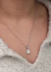 Gümüş Damla Beyaz Zirkon Taşlı Kadın Kolye