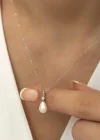 Gümüş Damla İnci Bayan Kolye