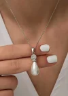 Gümüş Damla İnci Kadın Kolye