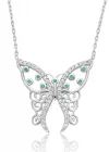 Gümüş Desenli Kelebek Bayan Kolye