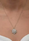 Gümüş Dönen Kar Tanesi Lotus Çiçeği Kolye