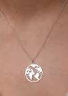 Gümüş Dünya Kadın Kolye