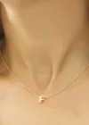 Gümüş Gold 3 Boyutlu F Harf Bayan Kolye