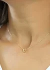 Gümüş Gold 3 Boyutlu U Harf Bayan Kolye