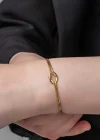 Gümüş Gold Aşk Düğüm Kadın Bileklik