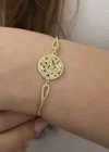 Gümüş Gold Baget Taşlı Bileklik