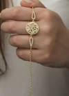 Gümüş Gold Baget Taşlı Bileklik