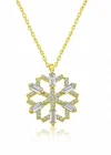 Gümüş Gold Baget Taşlı Kar Tanesi Kolye