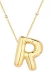 Gümüş Gold Balon R Harfi Kadın Kolye