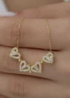 Gümüş Gold Kalpli Açılabilen Yonca Kadın Kolye