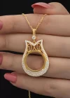 Gümüş Gold Kaplama Çeyrek Altın Takılabilen Kadın Kolye