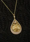 Gümüş Gold Kaplama Damla Tuğralı Kadın Kolye