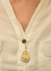 Gümüş Gold Kaplama Damla Tuğralı Kadın Kolye