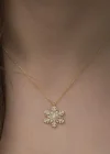 Gümüş Gold Kar Tanesi Kolye