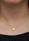 Gümüş Gold Minimal Kar Tanesi Kadın Kolye