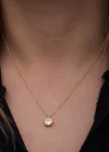 Gümüş Gold Minimal Yuvarlak Anturaj Kadın Kolye
