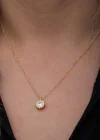 Gümüş Gold Minimal Yuvarlak Anturaj Kadın Kolye