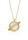 Gümüş Gold Opal Taşlı Gezegen Bayan Kolye