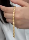 Gümüş Gold Pullu Zincir Kadın Bileklik